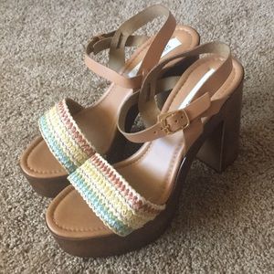 Steve Madden multi color block heels